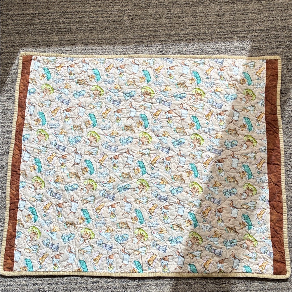 Colorful Handmade Patchwork Quilt Carebears - Picture 2 of 9